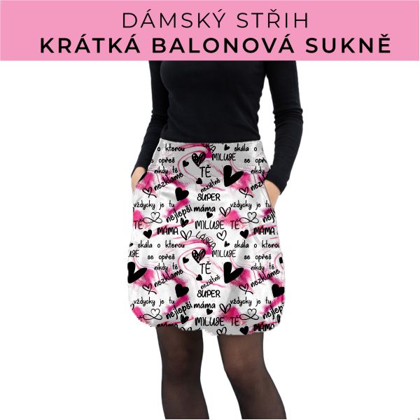 Dámský střih - balonová krátká sukně