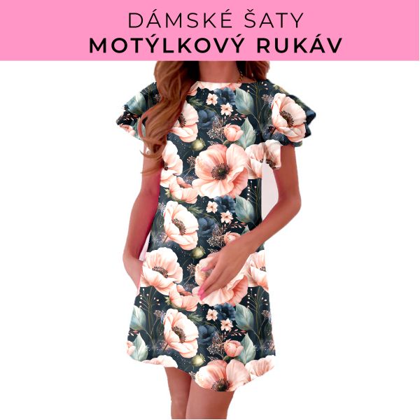 DÁMSKÝ střih - šaty s motýlkovým rukávem