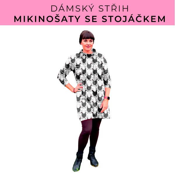 Dámský střih - mikinové šaty se stojáčkem