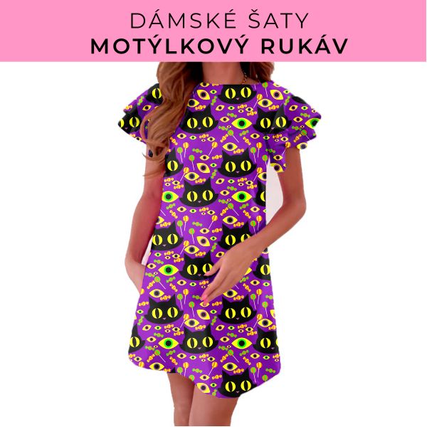 DÁMSKÝ střih - šaty s motýlkovým rukávem