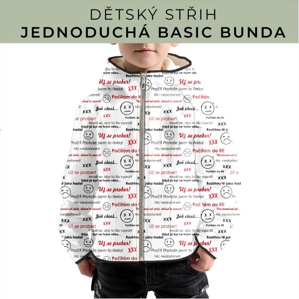 Dětský střih - jednoduchá dětská BASIC  bunda