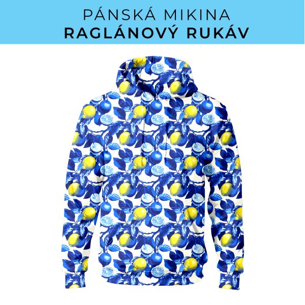 PÁNSKÝ střih - mikina raglan ZÁKLADNÍ s kapucí