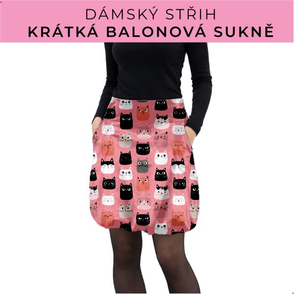 Dámský střih - balonová krátká sukně