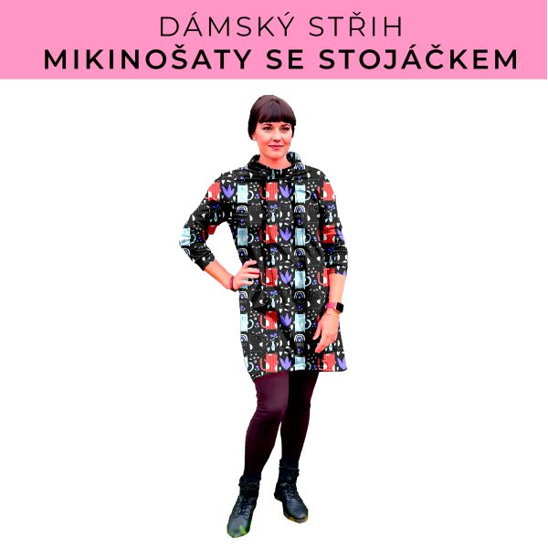 Dámský střih - mikinové šaty se stojáčkem