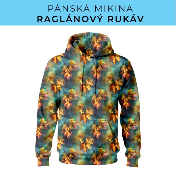 PÁNSKÝ střih - mikina raglan ZÁKLADNÍ s kapucí