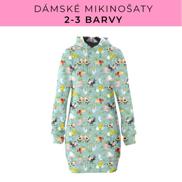 DÁMSKÝ střih - Mikinošaty 2-3 barvy