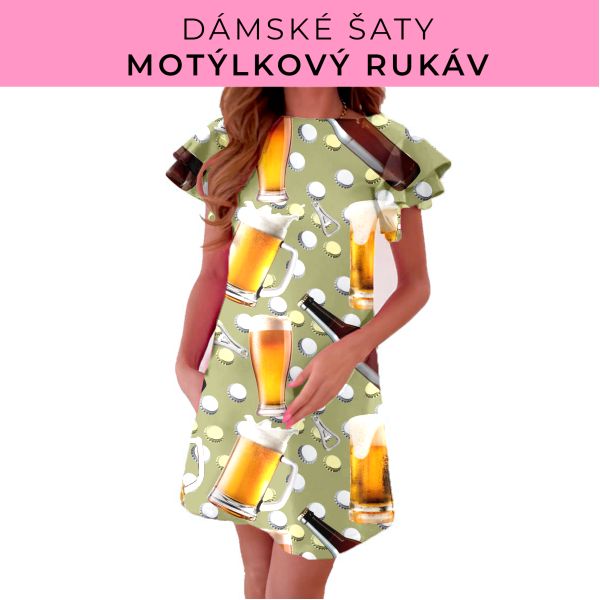 DÁMSKÝ střih - šaty s motýlkovým rukávem