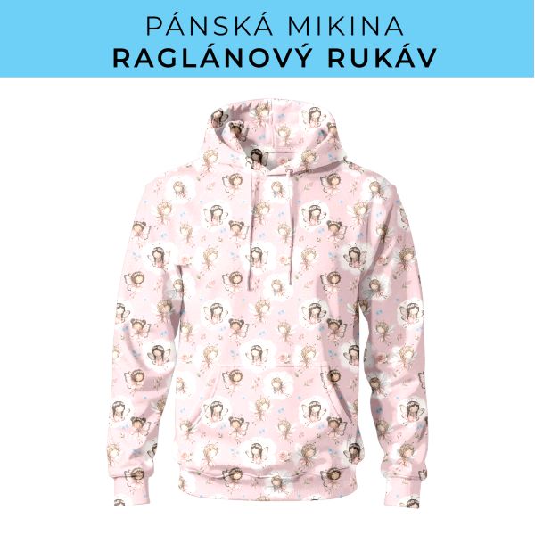 PÁNSKÝ střih - mikina raglan ZÁKLADNÍ s kapucí