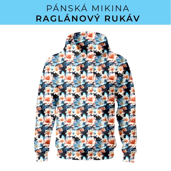 PÁNSKÝ střih - mikina raglan ZÁKLADNÍ s kapucí
