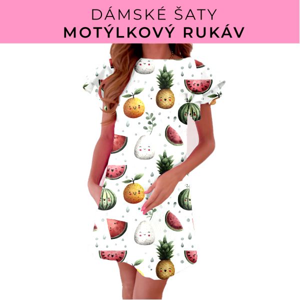 DÁMSKÝ střih - šaty s motýlkovým rukávem
