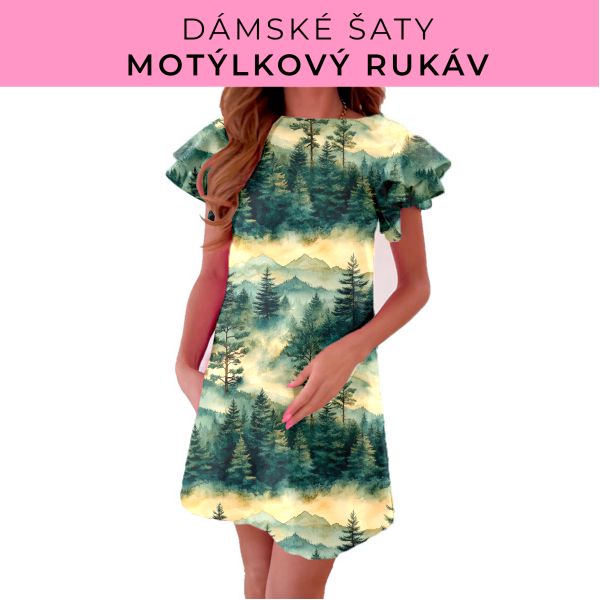 DÁMSKÝ střih - šaty s motýlkovým rukávem