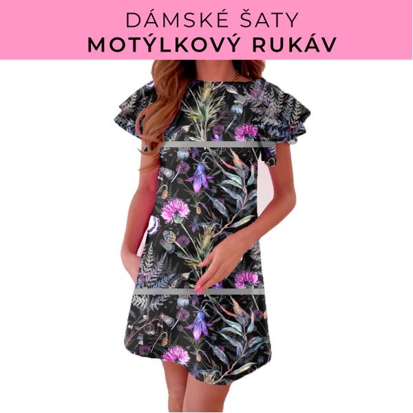 DÁMSKÝ střih - šaty s motýlkovým rukávem