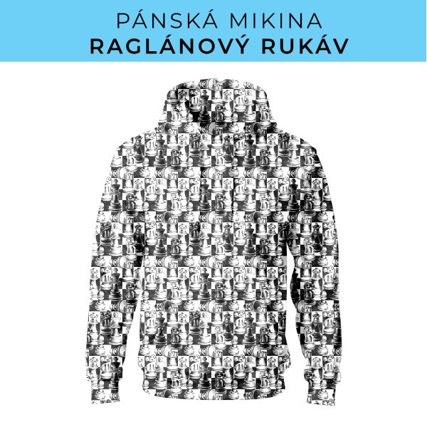 PÁNSKÝ střih - mikina raglan ZÁKLADNÍ s kapucí