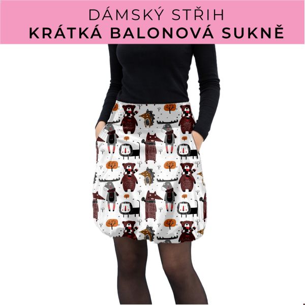 Dámský střih - balonová krátká sukně