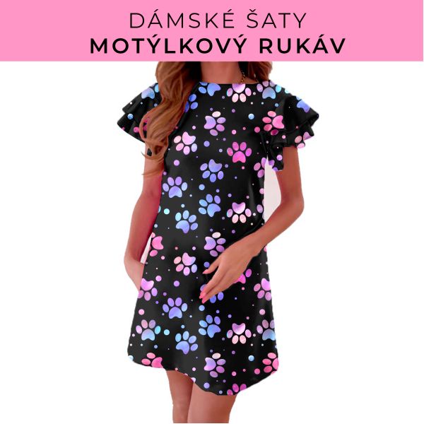 DÁMSKÝ střih - šaty s motýlkovým rukávem
