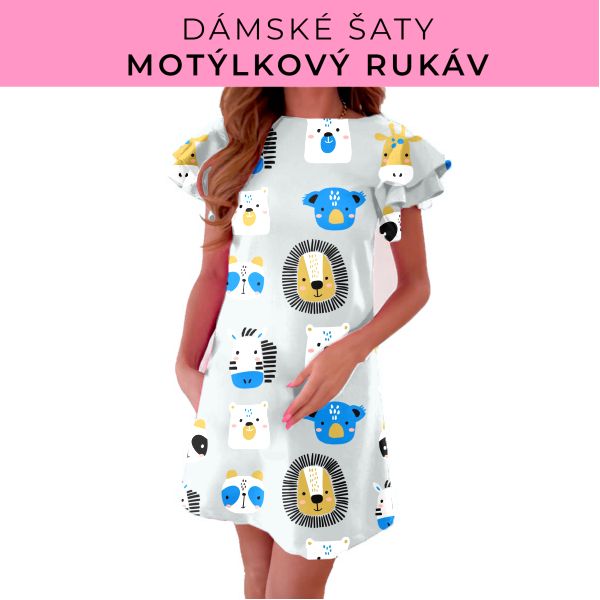 DÁMSKÝ střih - šaty s motýlkovým rukávem
