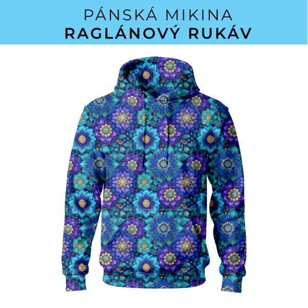 PÁNSKÝ střih - mikina raglan ZÁKLADNÍ s kapucí