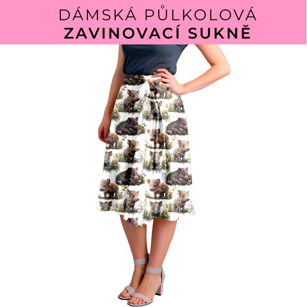 Dámská půlkolová zavinovací sukně