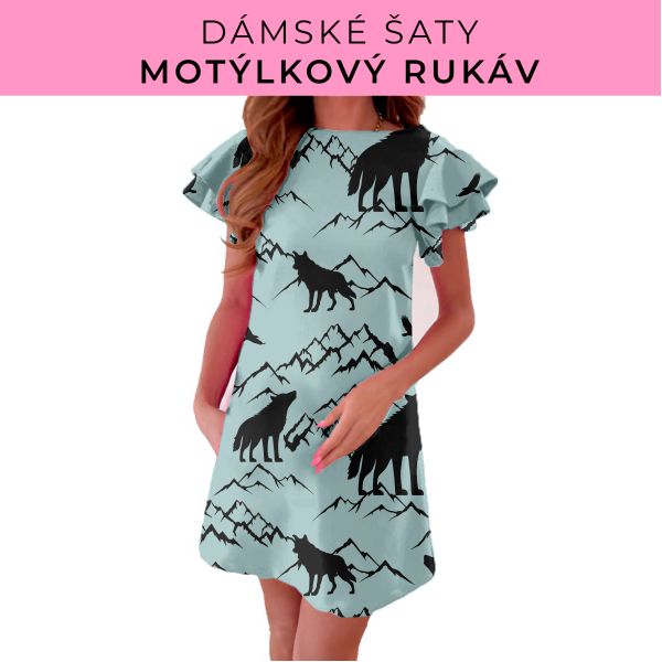 DÁMSKÝ střih - šaty s motýlkovým rukávem