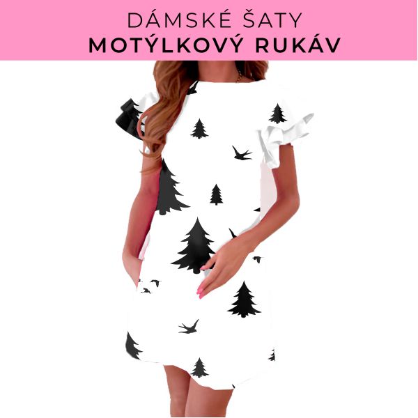 DÁMSKÝ střih - šaty s motýlkovým rukávem