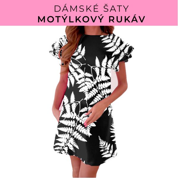 DÁMSKÝ střih - šaty s motýlkovým rukávem