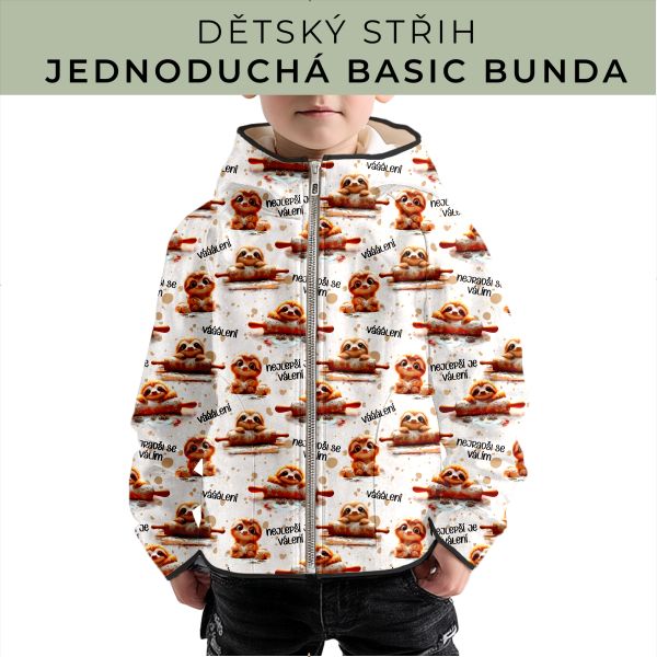 Dětský střih - jednoduchá dětská BASIC  bunda