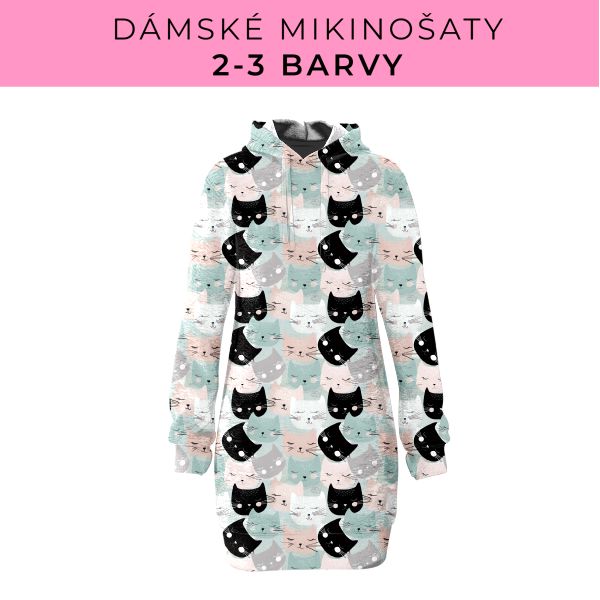 DÁMSKÝ střih - Mikinošaty 2-3 barvy