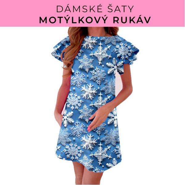 DÁMSKÝ střih - šaty s motýlkovým rukávem