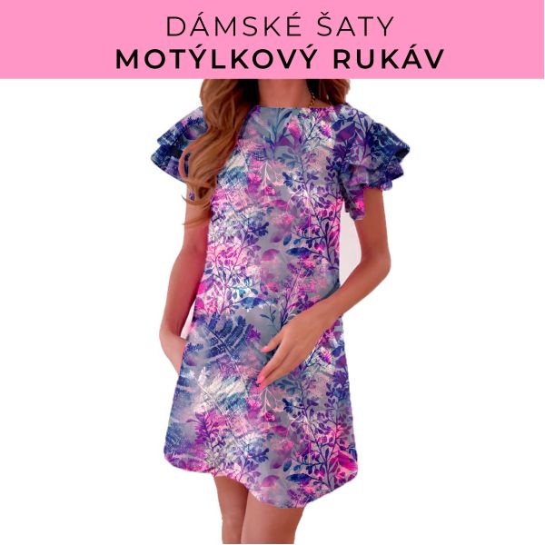 DÁMSKÝ střih - šaty s motýlkovým rukávem