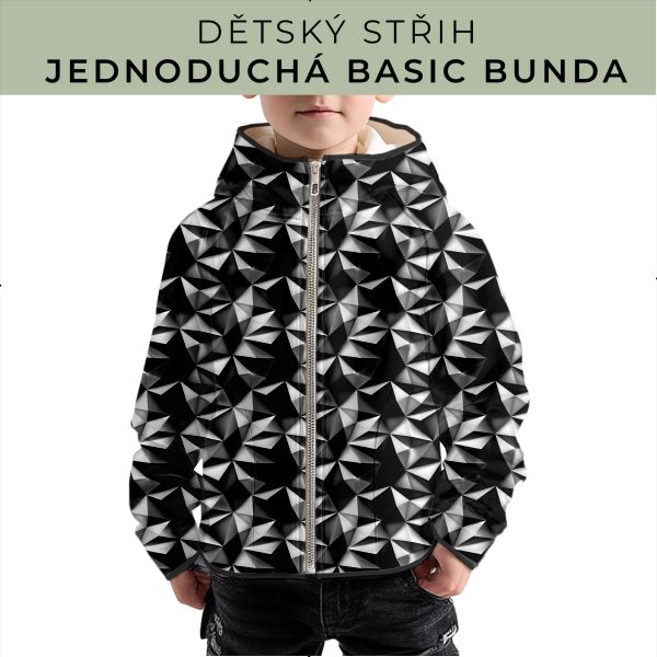 Dětský střih - jednoduchá dětská BASIC  bunda
