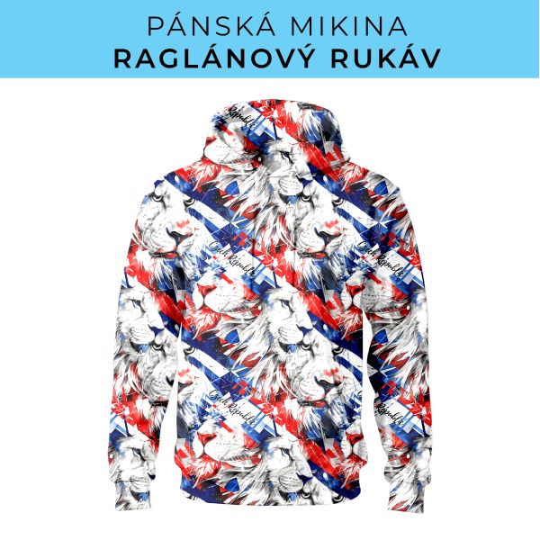 PÁNSKÝ střih - mikina raglan ZÁKLADNÍ s kapucí