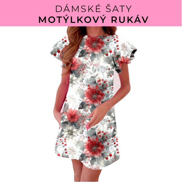DÁMSKÝ střih - šaty s motýlkovým rukávem