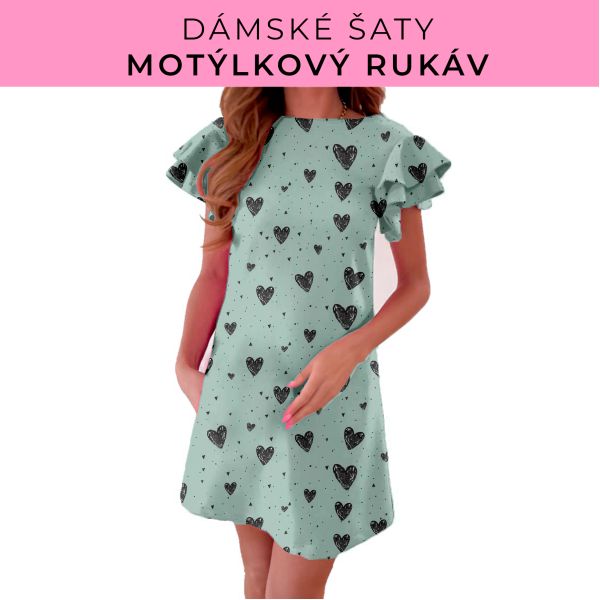 DÁMSKÝ střih - šaty s motýlkovým rukávem