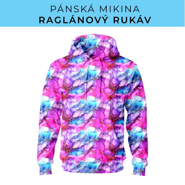 PÁNSKÝ střih - mikina raglan ZÁKLADNÍ s kapucí