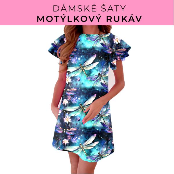DÁMSKÝ střih - šaty s motýlkovým rukávem