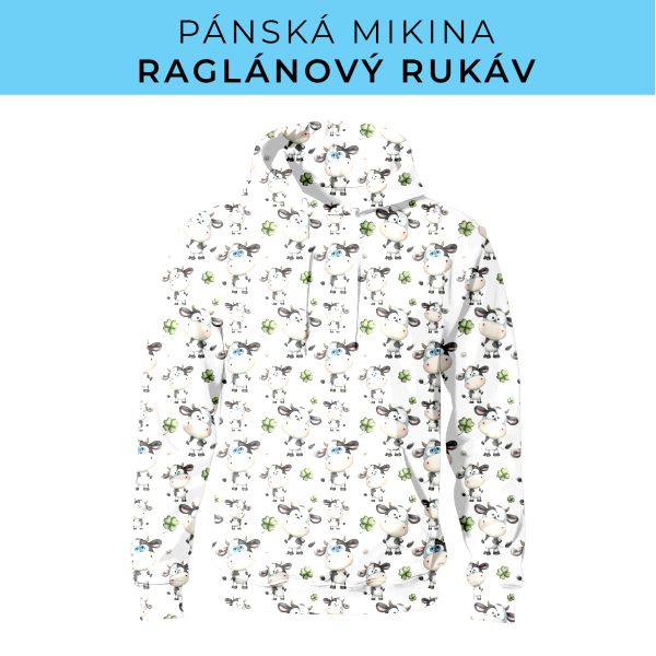 PÁNSKÝ střih - mikina raglan ZÁKLADNÍ s kapucí
