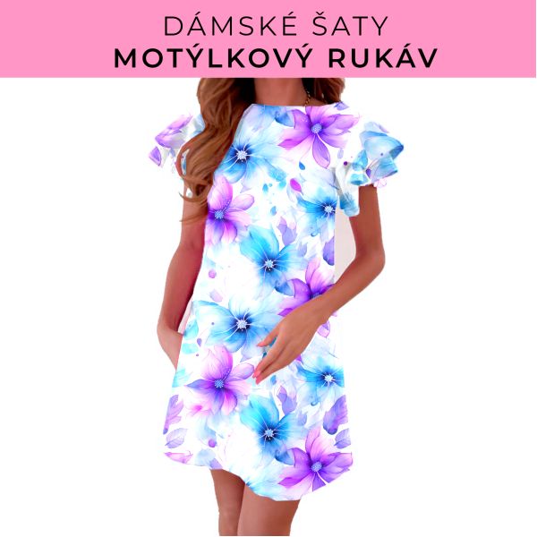 DÁMSKÝ střih - šaty s motýlkovým rukávem