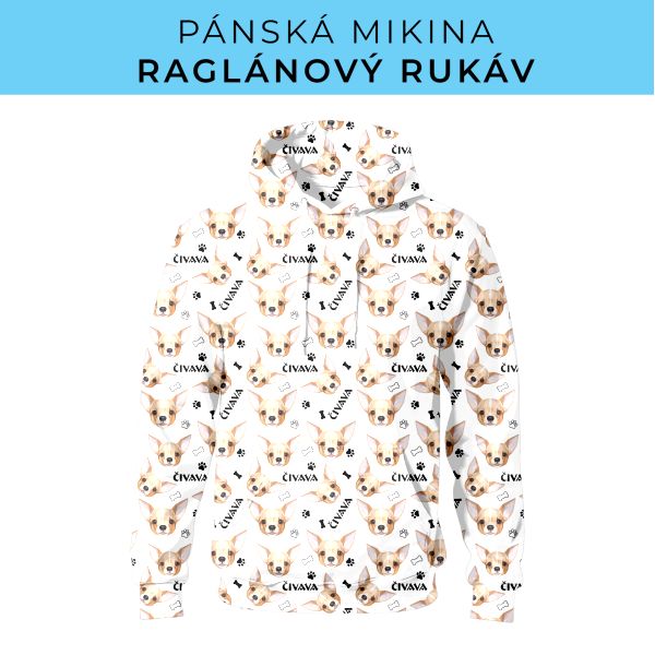 PÁNSKÝ střih - mikina raglan ZÁKLADNÍ s kapucí