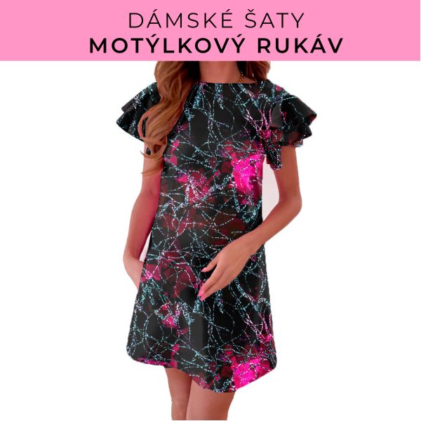 DÁMSKÝ střih - šaty s motýlkovým rukávem