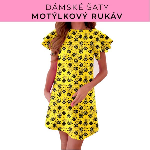 DÁMSKÝ střih - šaty s motýlkovým rukávem