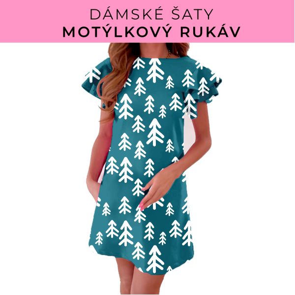 DÁMSKÝ střih - šaty s motýlkovým rukávem