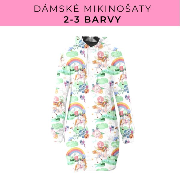 DÁMSKÝ střih - Mikinošaty 2-3 barvy