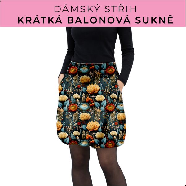 Dámský střih - balonová krátká sukně