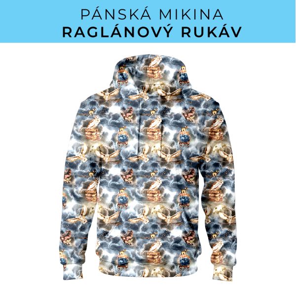 PÁNSKÝ střih - mikina raglan ZÁKLADNÍ s kapucí