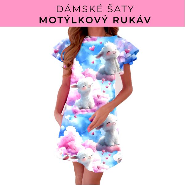 DÁMSKÝ střih - šaty s motýlkovým rukávem