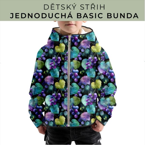 Dětský střih - jednoduchá dětská BASIC  bunda