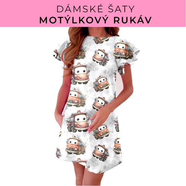 DÁMSKÝ střih - šaty s motýlkovým rukávem