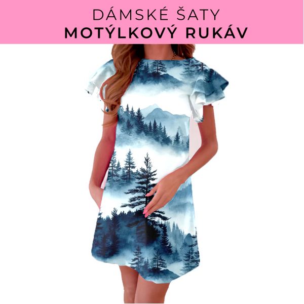 DÁMSKÝ střih - šaty s motýlkovým rukávem
