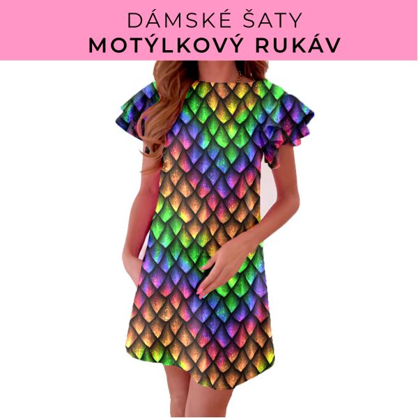 DÁMSKÝ střih - šaty s motýlkovým rukávem