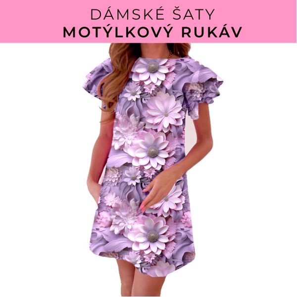 DÁMSKÝ střih - šaty s motýlkovým rukávem